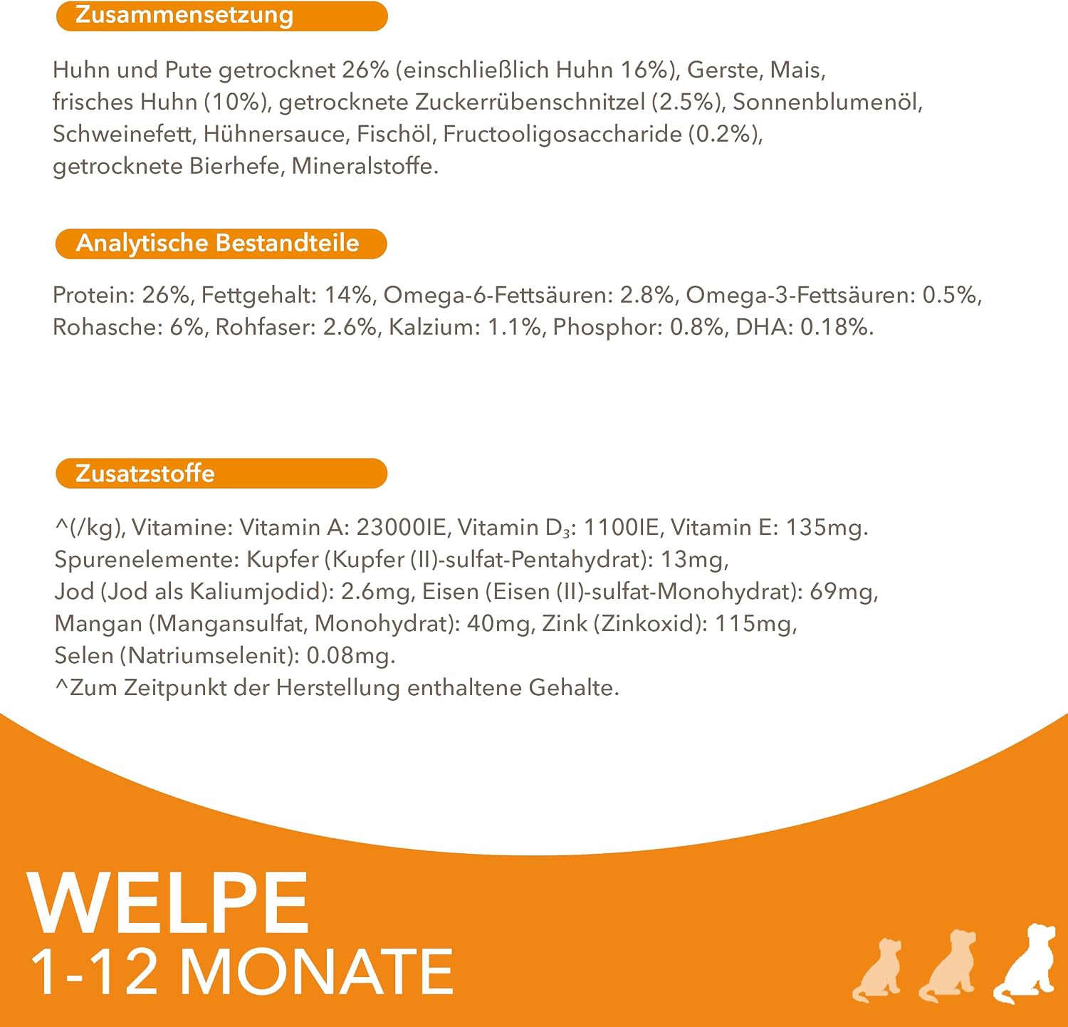 Welpenfutter Trockenfutter Huhn fuer kleine und mittlere Rassen