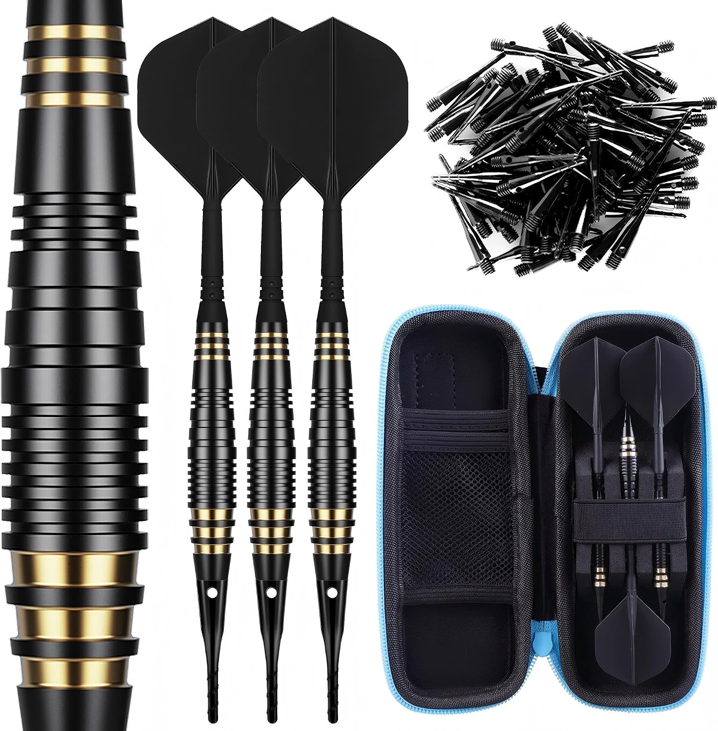 Cyeelife Softdart Pfeile 18 g 3 Stueck mit 30 Ersatzspitzen und Tasche