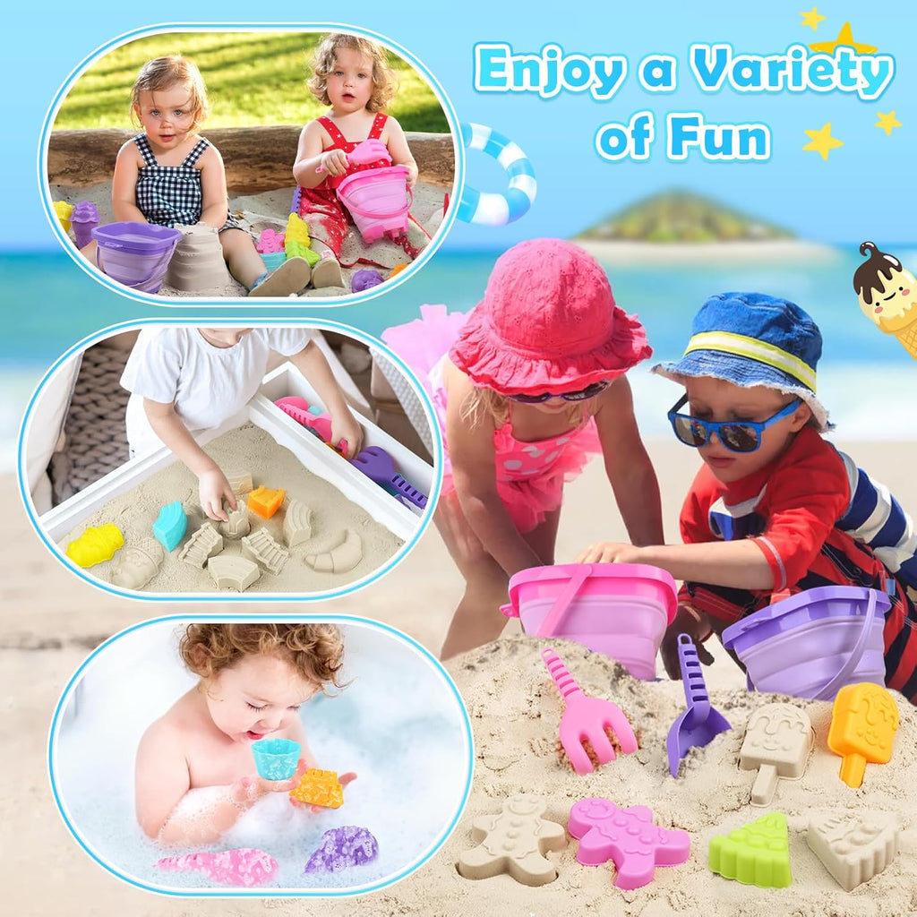 Sandspielzeug 49-teiliges Set mit Eimer Schaufel Foermchen Kinder Strandspielzeug