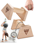 PULLUP & DIP Holz Liegestuetzgriffe mit Handgelenkbandagen rutschfest