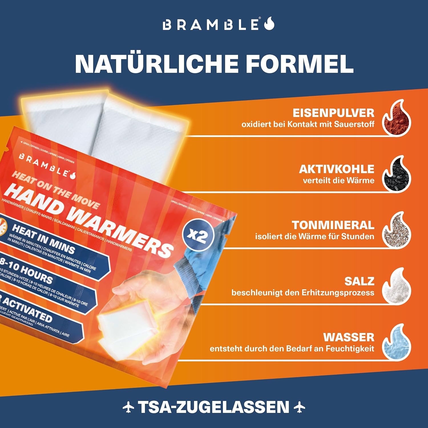 Bramble Handschuhwaermer luftaktivierte Taschenwaermer fuer Outdoor Aktivitaeten