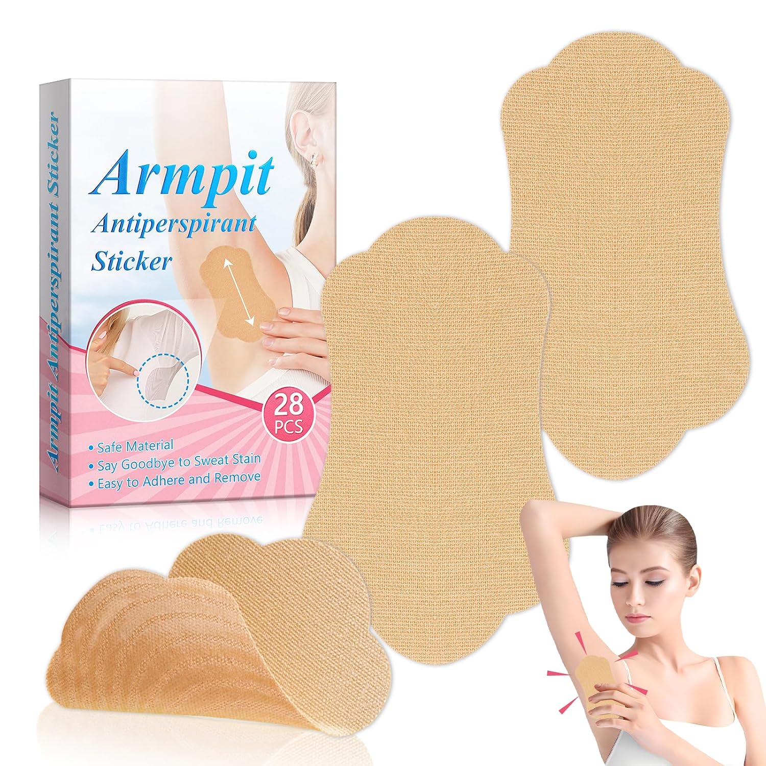 Achselpads 28 Stueck selbstklebend Baumwolle geruchshemmend hautvertraeglich