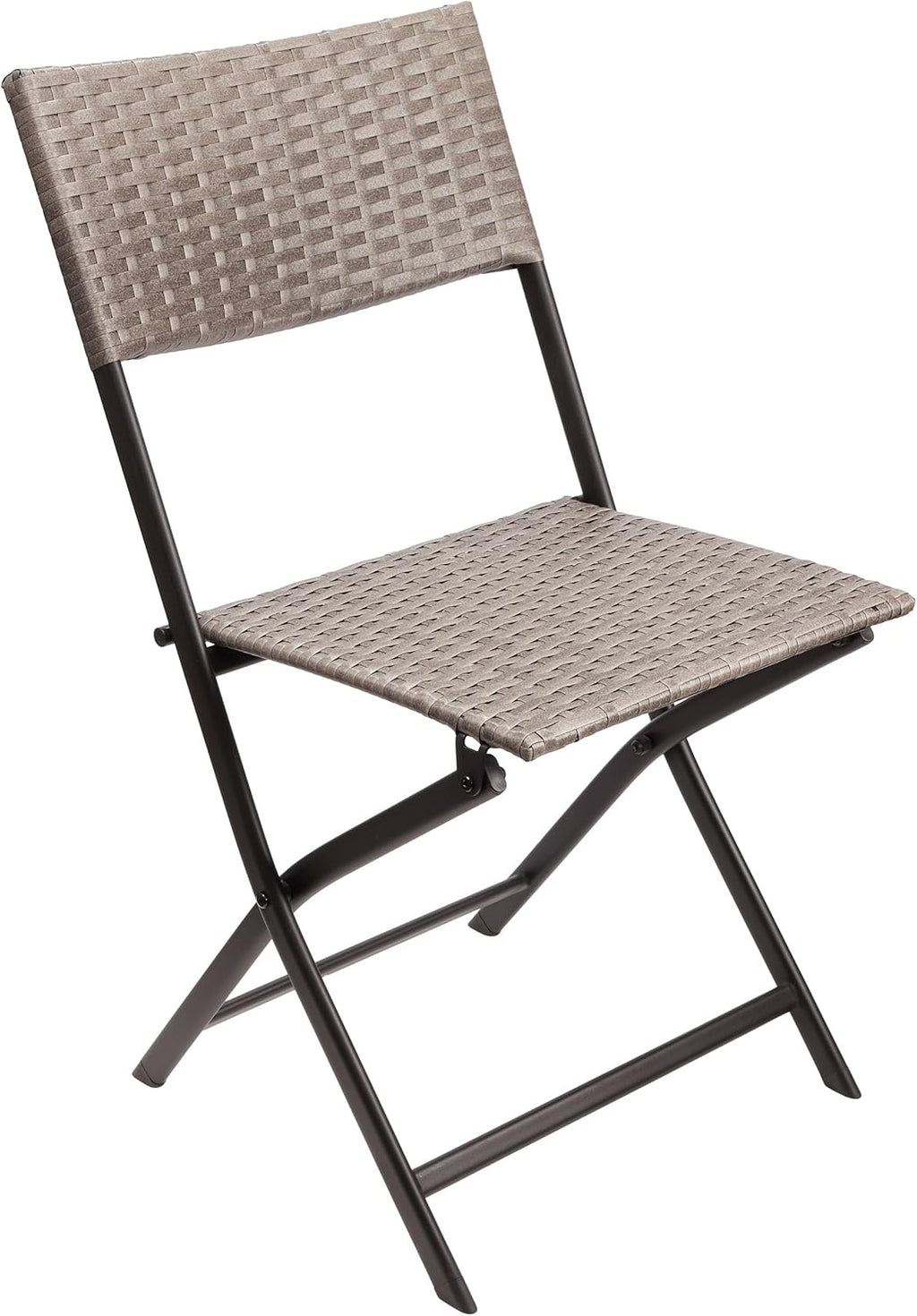 Brubaker Gartenstuhl 2er Set Toskana Klappstuhl Polyrattan Grau-Braun