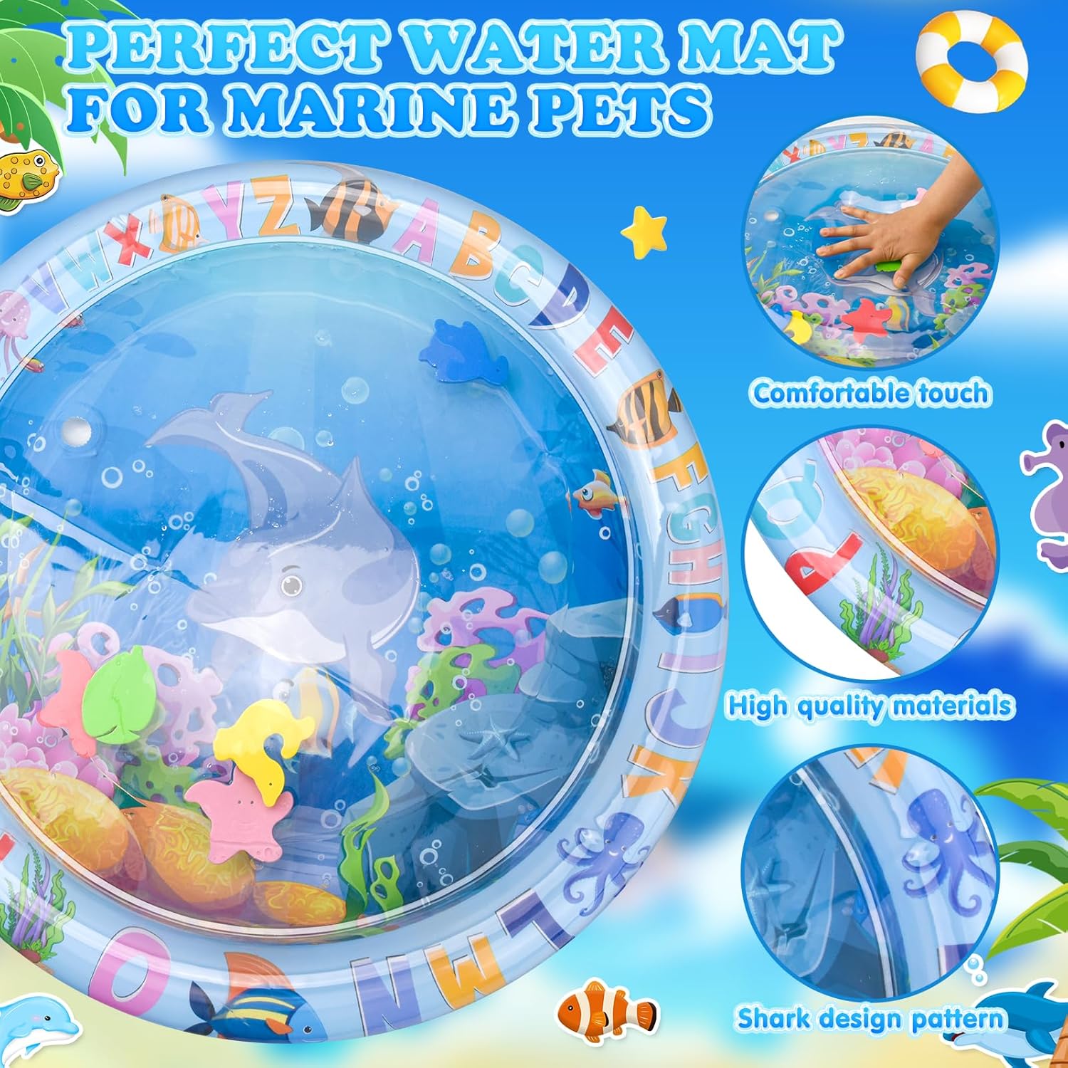 Aufblasbare Wasserspielmatte fuer Kinder Katzen Hunde sensorisch Sommer