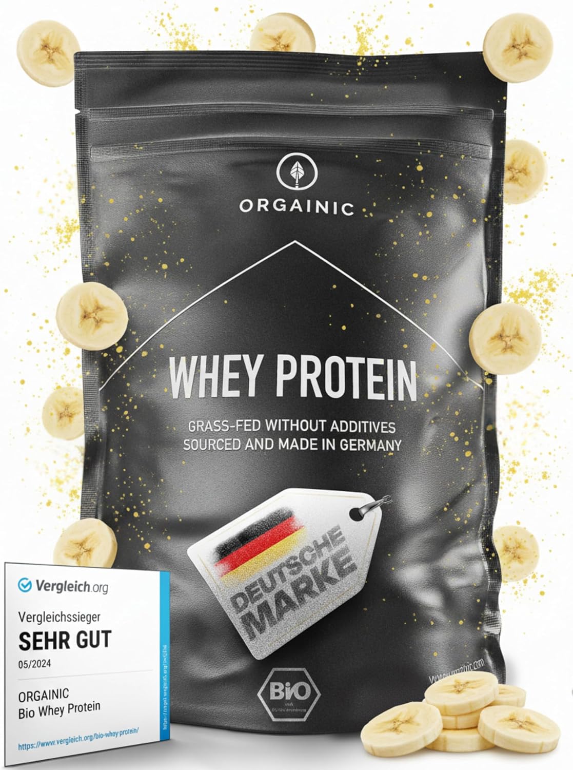 Orgainic Bio Whey Protein Pulver aus Deutschland, verschiedene Sorten