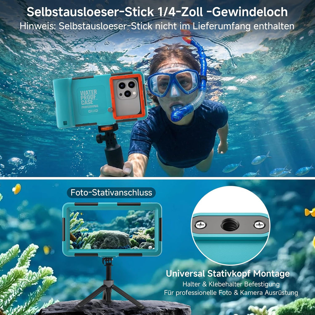 Unterwasser Handyhuelle IP68 15 m wasserdicht kompatibel mit iPhone 17/17 Pro/Pro