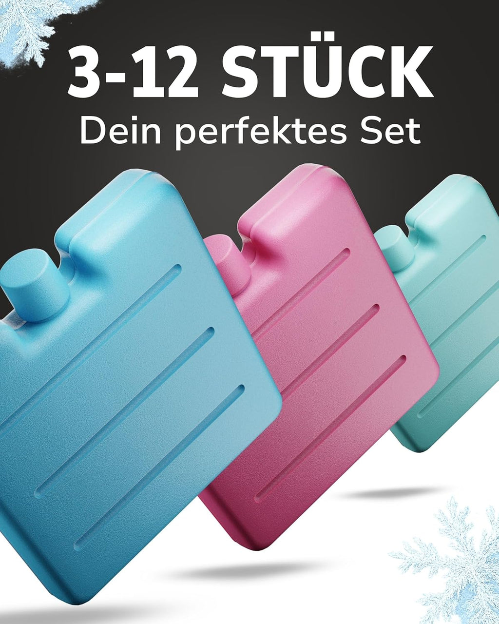ToCi Kuehlakkus Mini Kuehlelemente fuer Kuehltasche Kuehlbox Brotdose Lunchbox