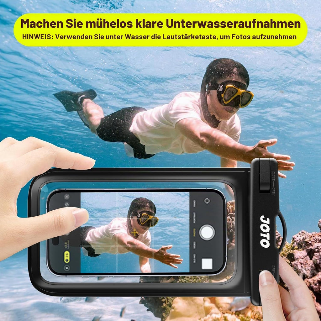 JOTO wasserdichte Handytasche IPX8 bis 7" Universal Huelle Schwarz
