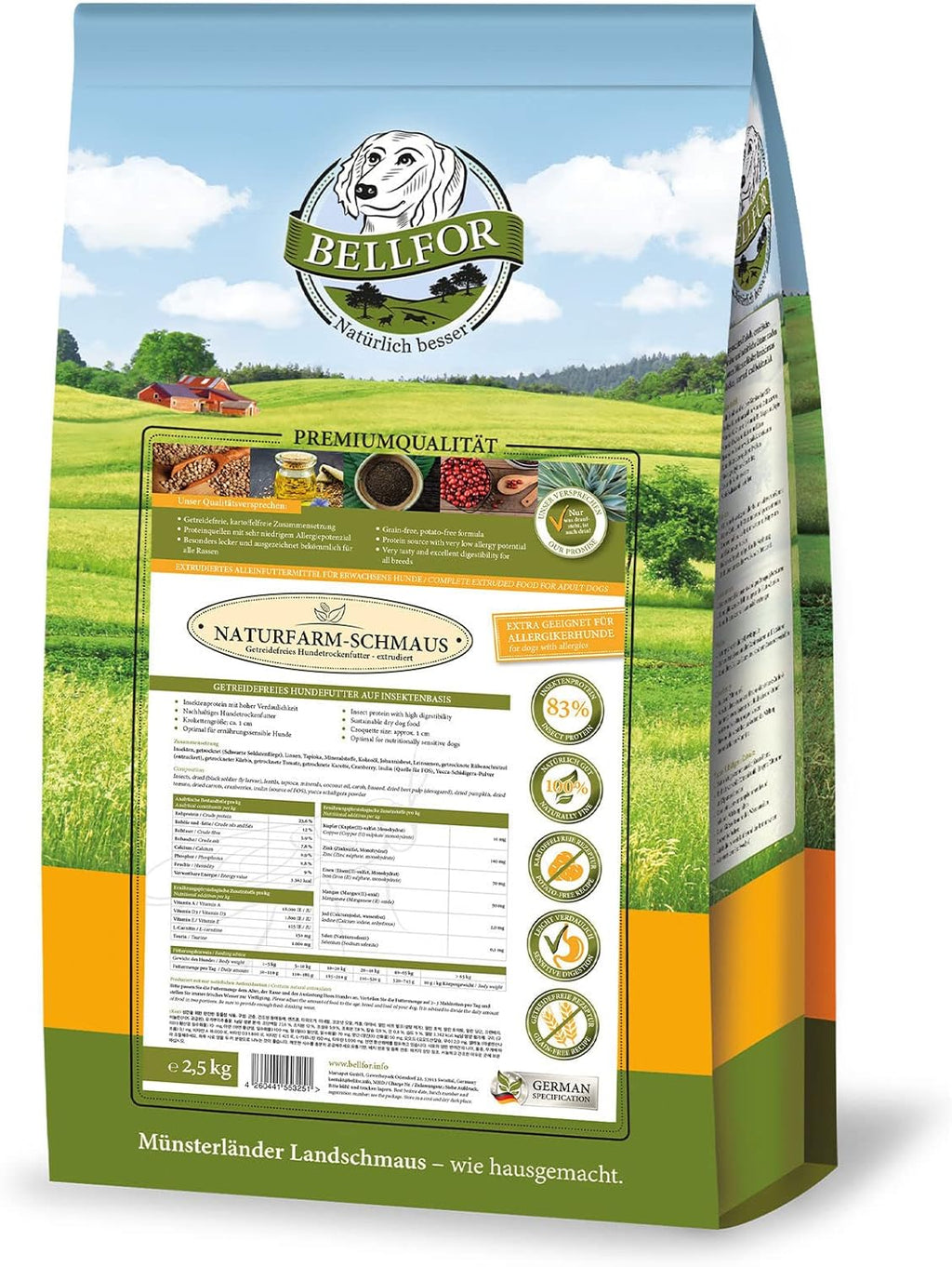 Bellfor Naturfarm Schmaus Hundefutter Insekten getreidefrei