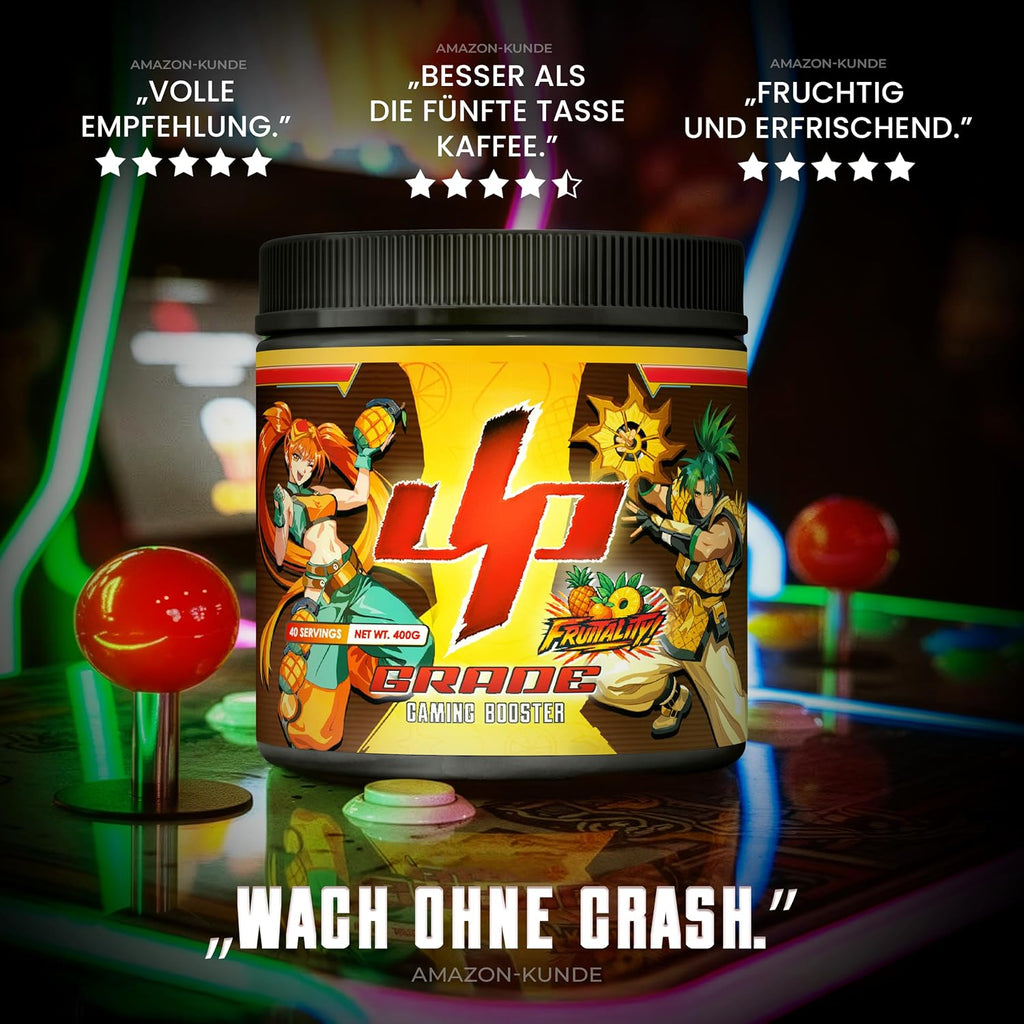 UP‑GRADE Gaming Booster Pulver 40 Portionen Fokus & Power verschiedene Sor