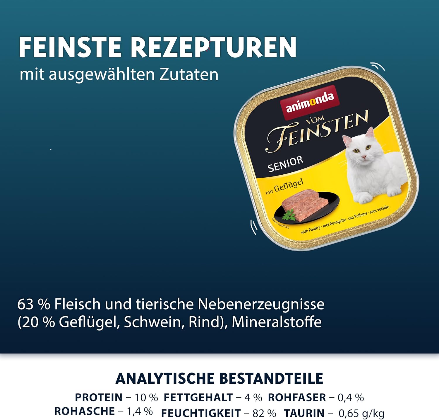Animonda Vom Feinsten Senior Gefluegel Katzenfutter nass 32x100g, verschiedene So