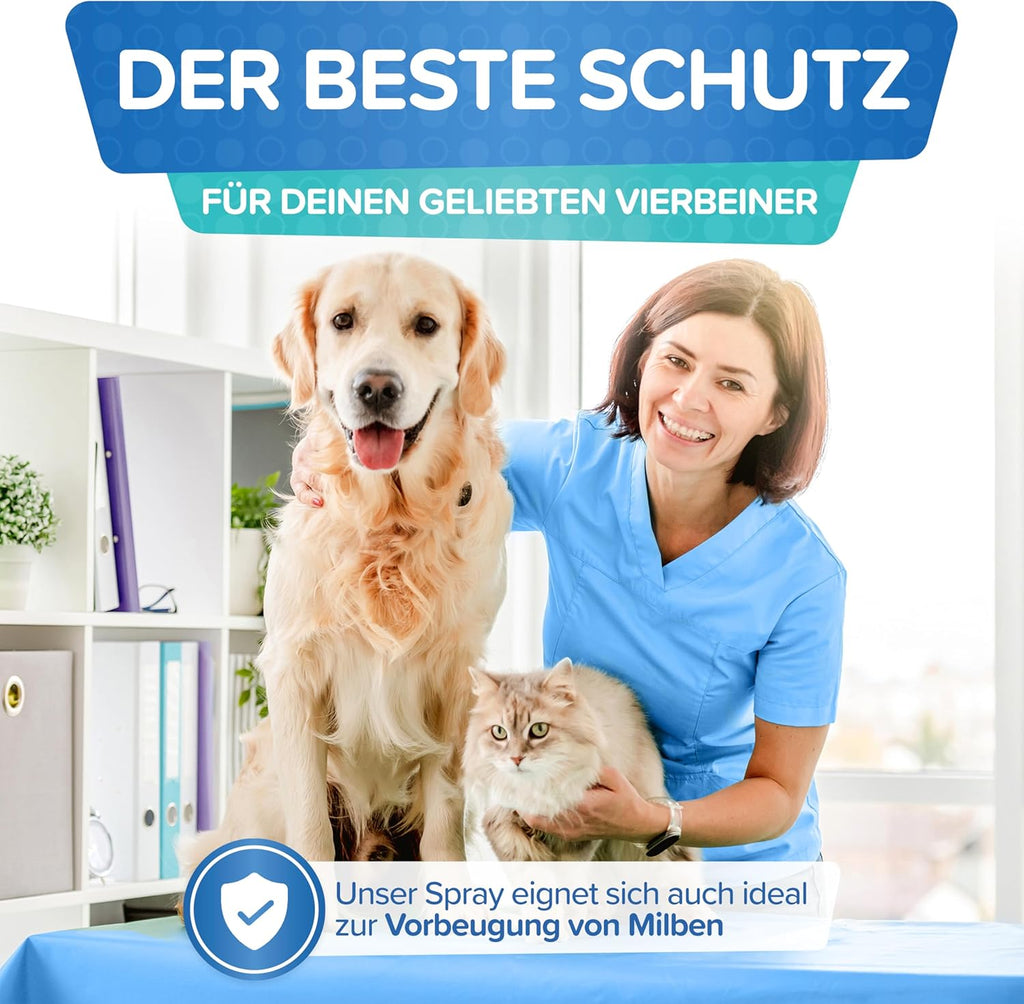 Milbenspray für Hunde & Katzen 500ml mit ätherischen Ölen dezenter Duft