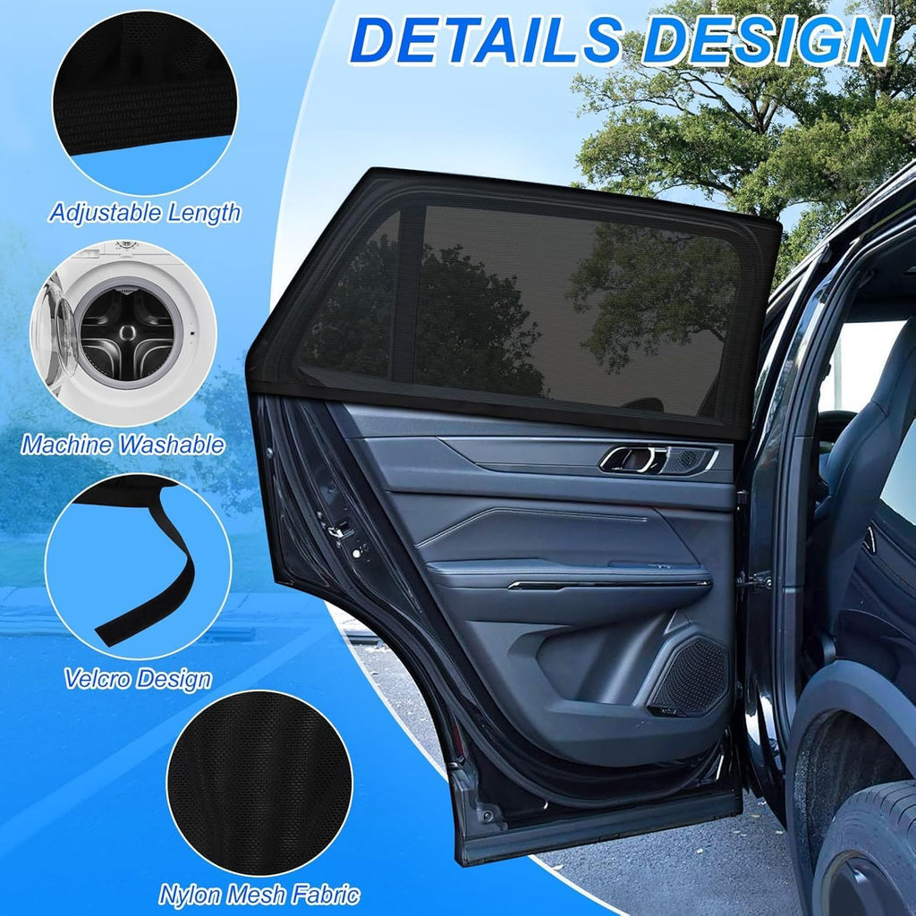 2er Autofenster-Sonnenblenden 125×80 cm UV-Schutz Schattenrollo, universal