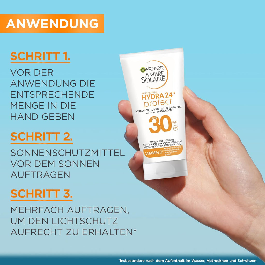 Garnier Ambre Solaire Sonnenschutz Milch LSF 30 50ml - Feuchtigkeitsspendend