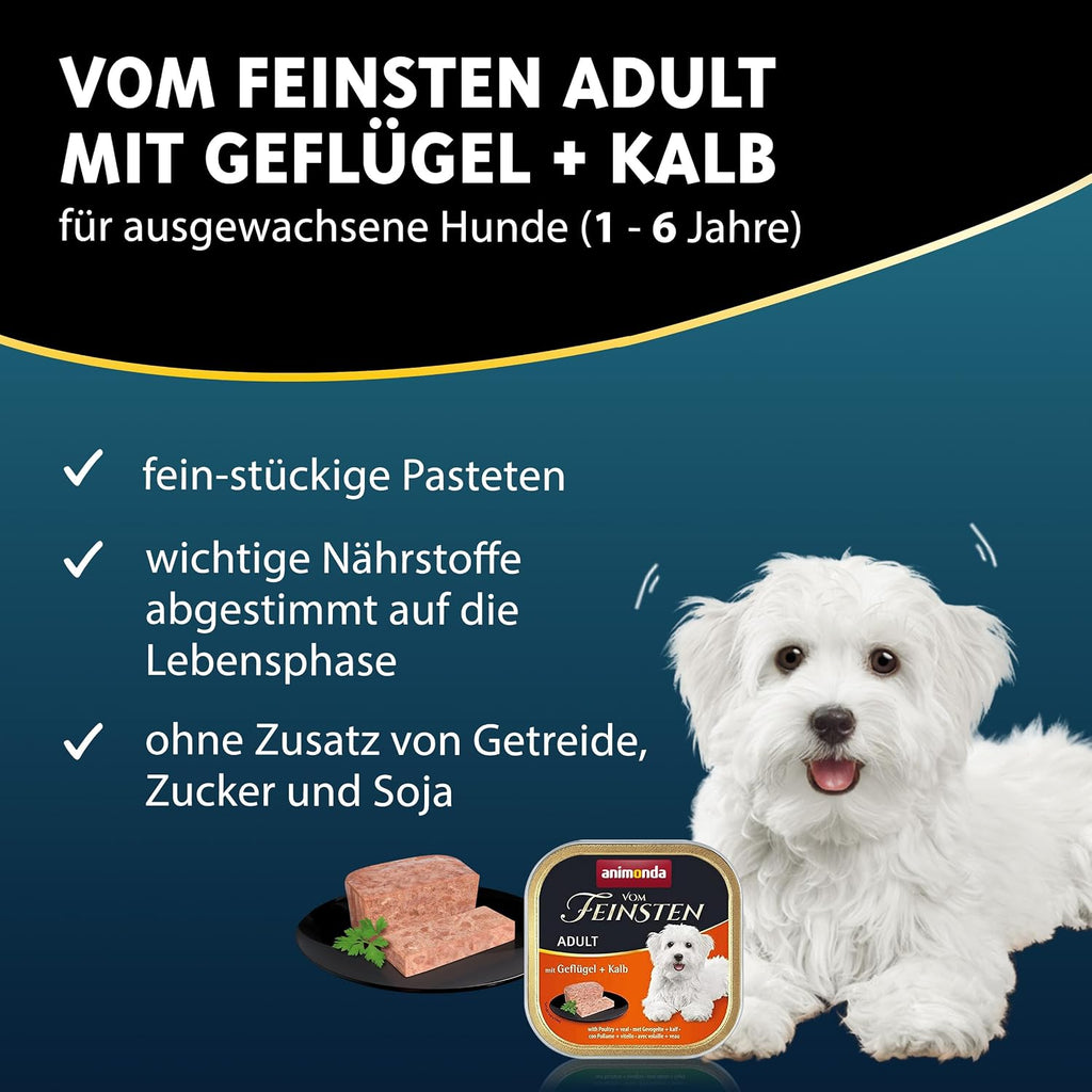Animonda Vom Feinsten Adult Hundenassfutter 22 x verschiedene Sorten