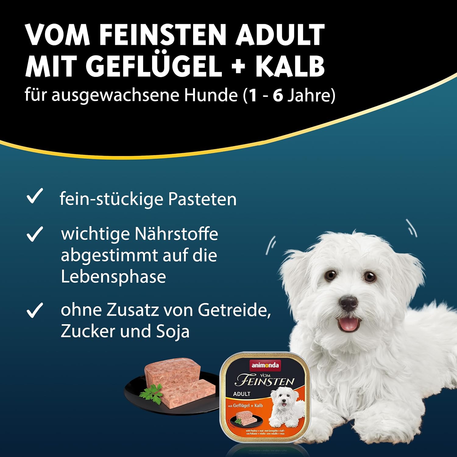 Animonda Vom Feinsten Adult Hundenassfutter 22 x verschiedene Sorten