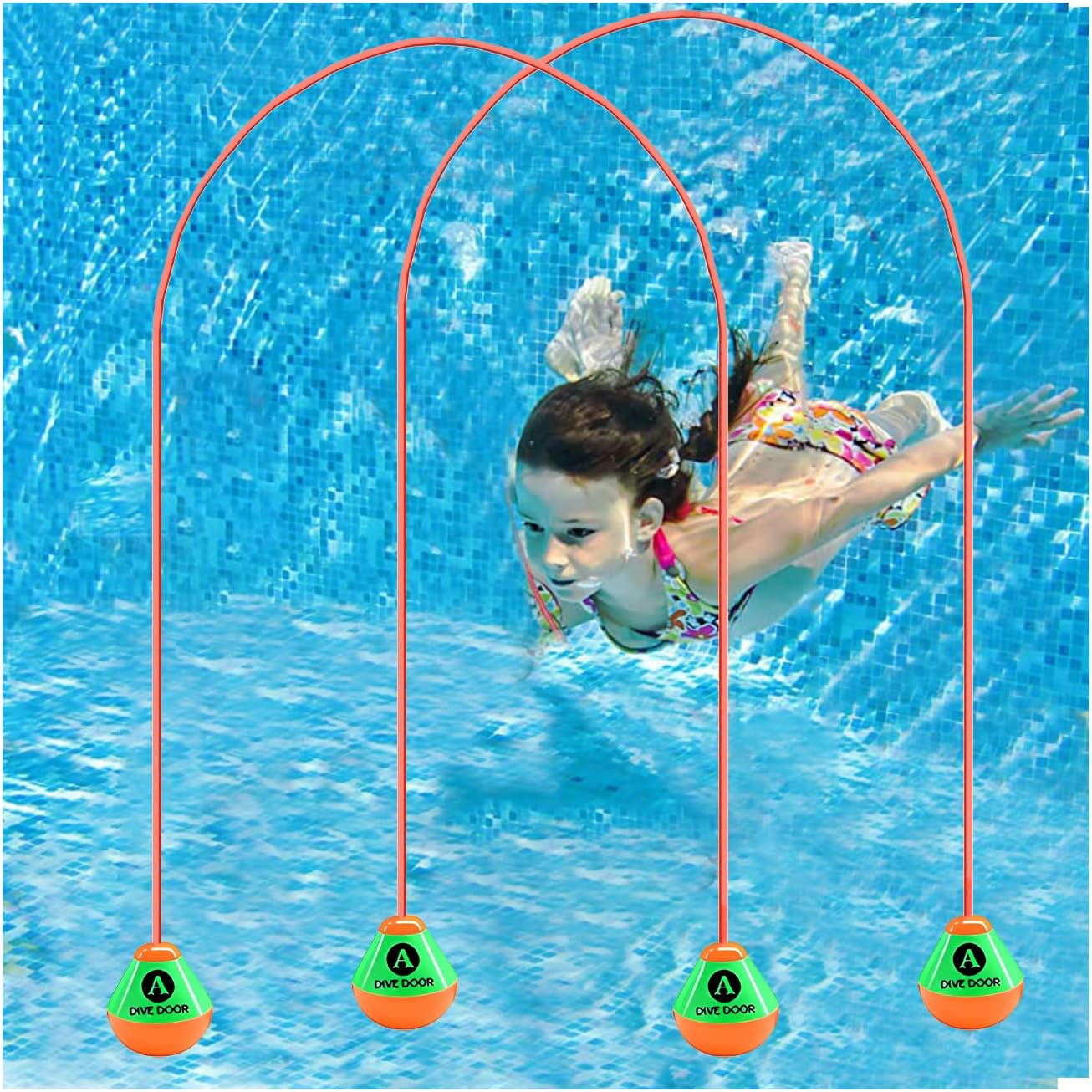 2x Tauchringe Kinder 2,5m Pool Spielzeug Tauchspiel Wasserspielzeug ab 5 Jahren