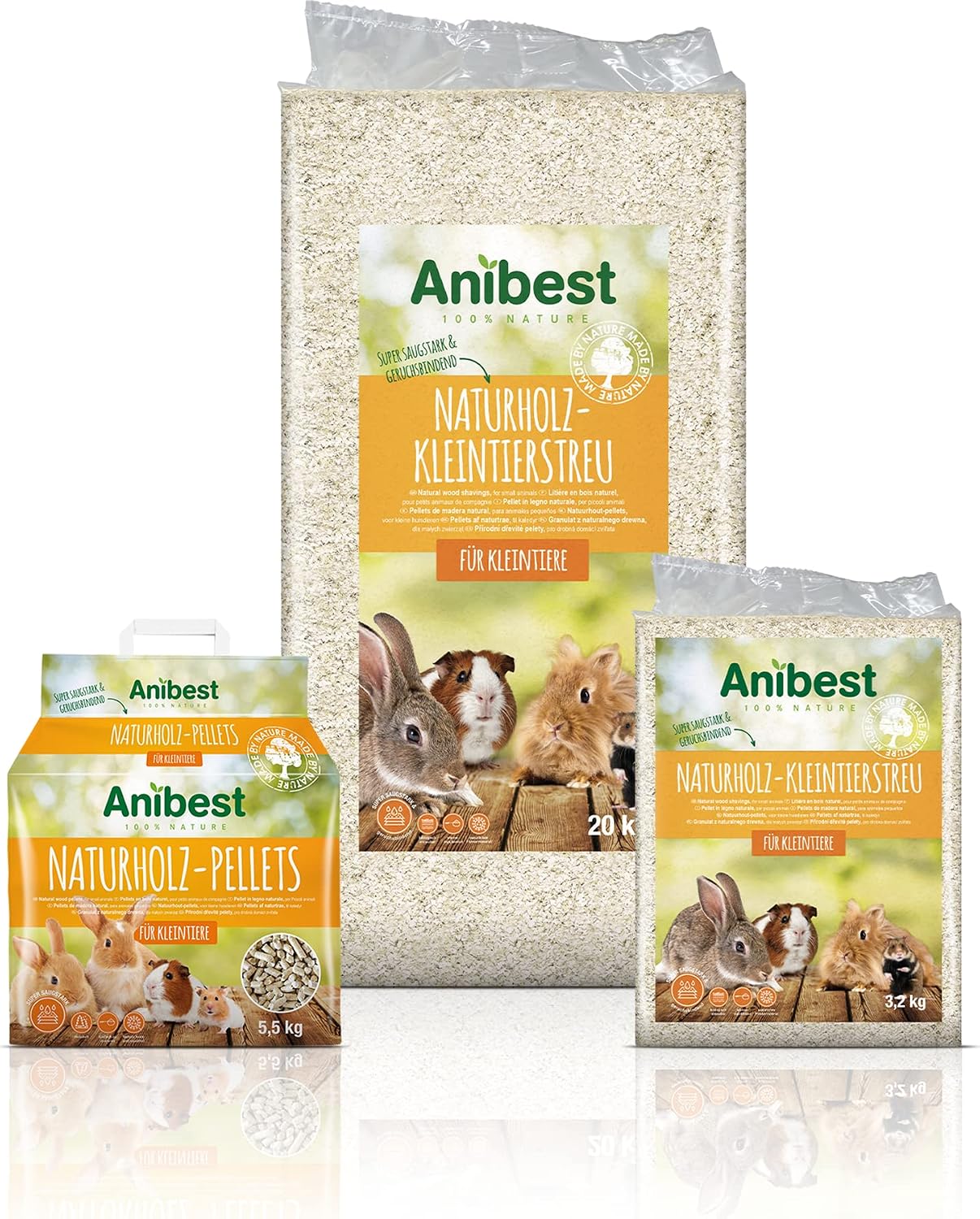 Kleintierstreu 3,2 kg | 60 L Einstreu für Hamster Kaninchen Meerschweinchen