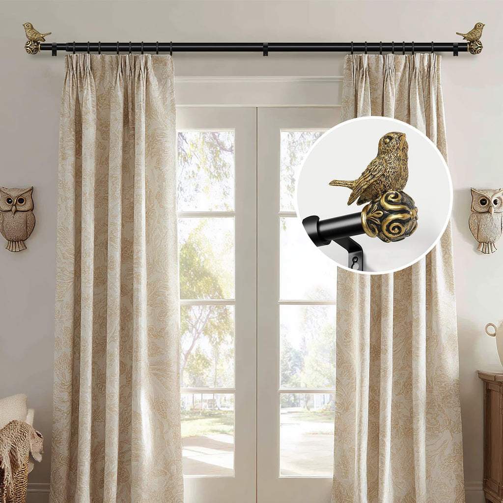 Gardinenstange Metall 148cm-365cm mit Vogel-Endstuecken verstellbar