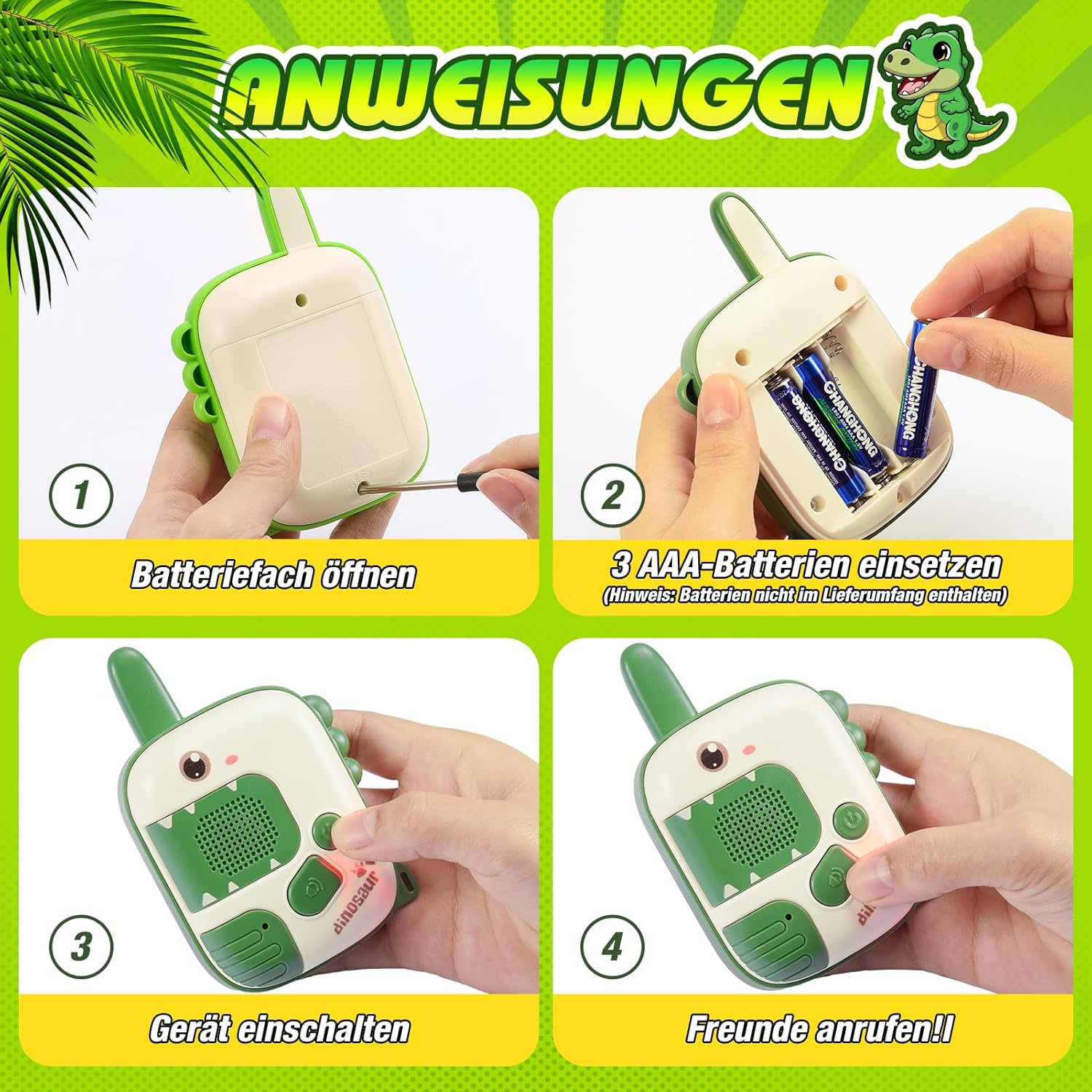 Walkie Talkie Kinder Funkgeraet Jahre verschiedene Farben Dino Spielzeug