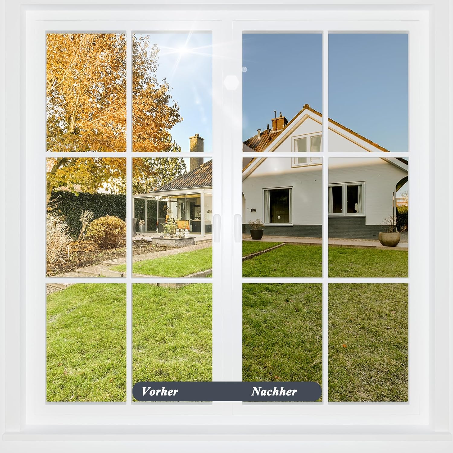 Sichtschutzfolie Fenster 100x400 cm Spiegelfolie UV-Schutz blickdicht Thermo