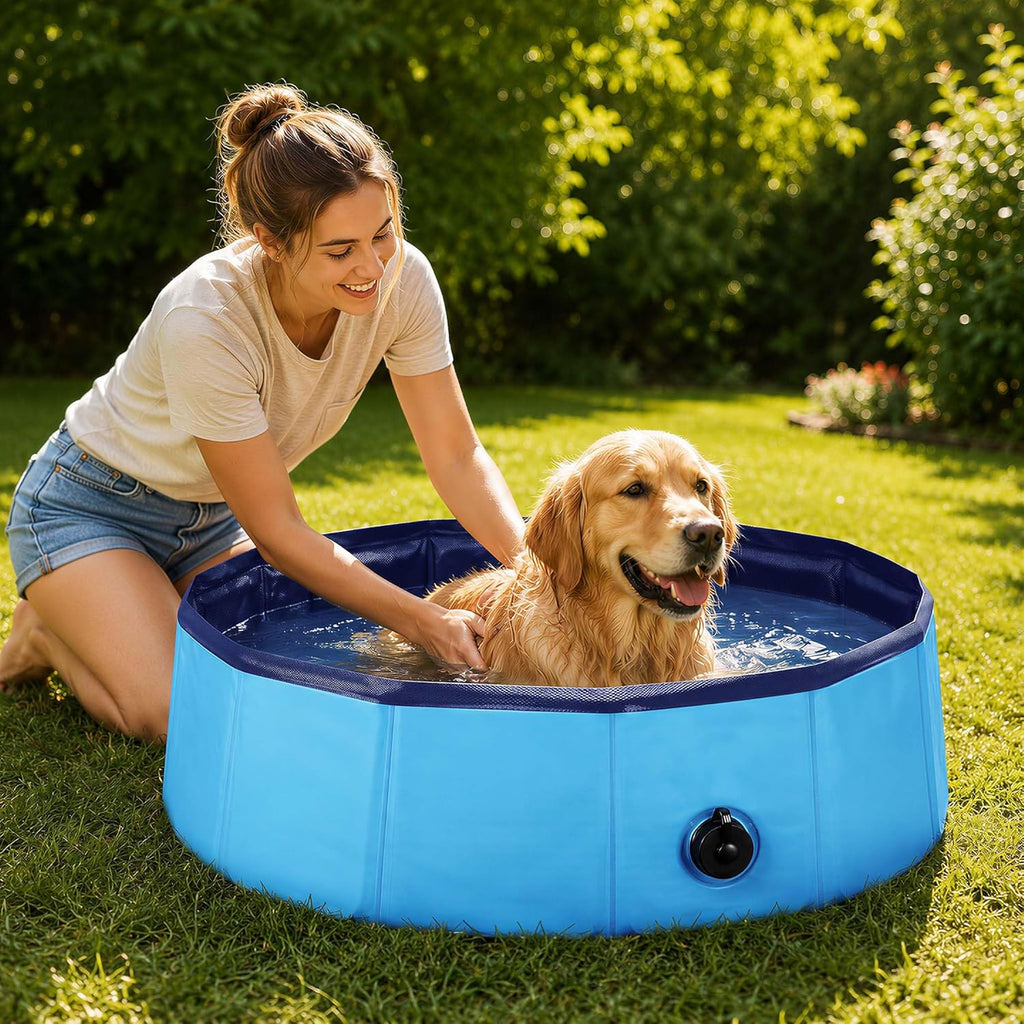 Fudajo Hundepool faltbar 80x20 cm PVC rutschfest mit verstaerkten Kanten 20cm-30c