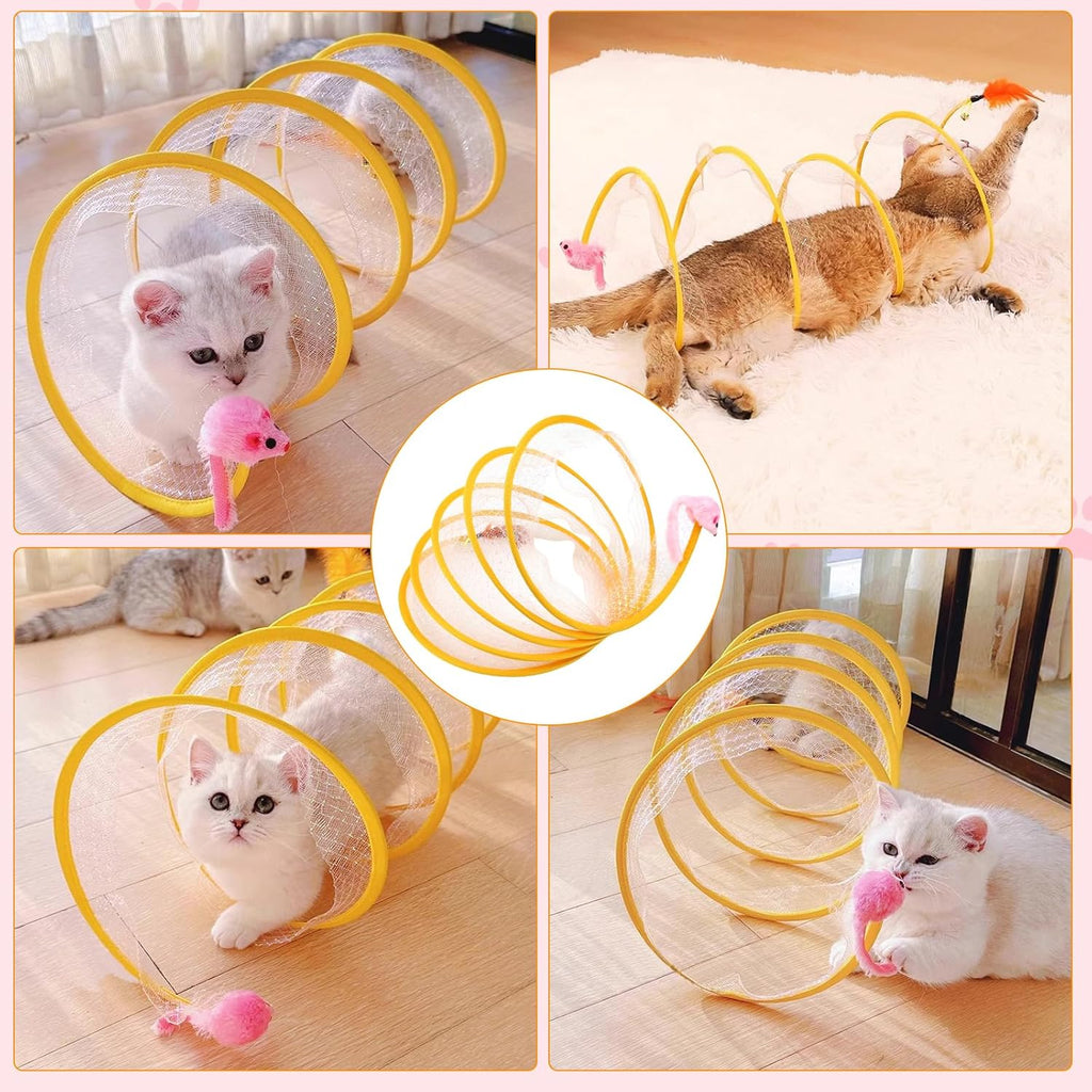 Katzentunnel Spiral Spieltunnel für Katze und Kleintiere Kaninchen