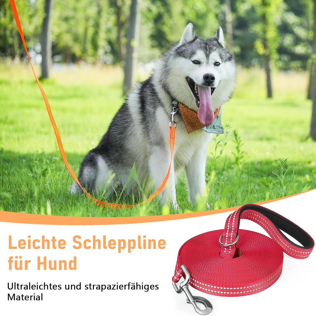 XBEN Schleppleine 3m-50m reflektierend mit Handschlaufe Metallhaken 3m-50m