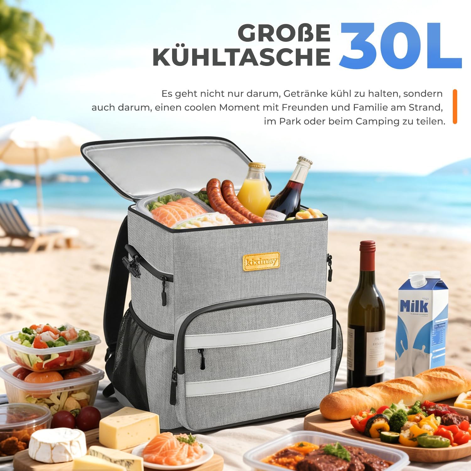 faltbare Kuehltasche isoliert wasserdicht auslaufsicher 24+ Std Kuehlbox