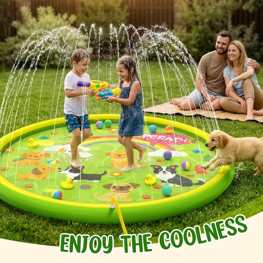 Peradix Sprinkler Wasser-Spielmatte 170 cm Anti-Rutsch Garten Kinder