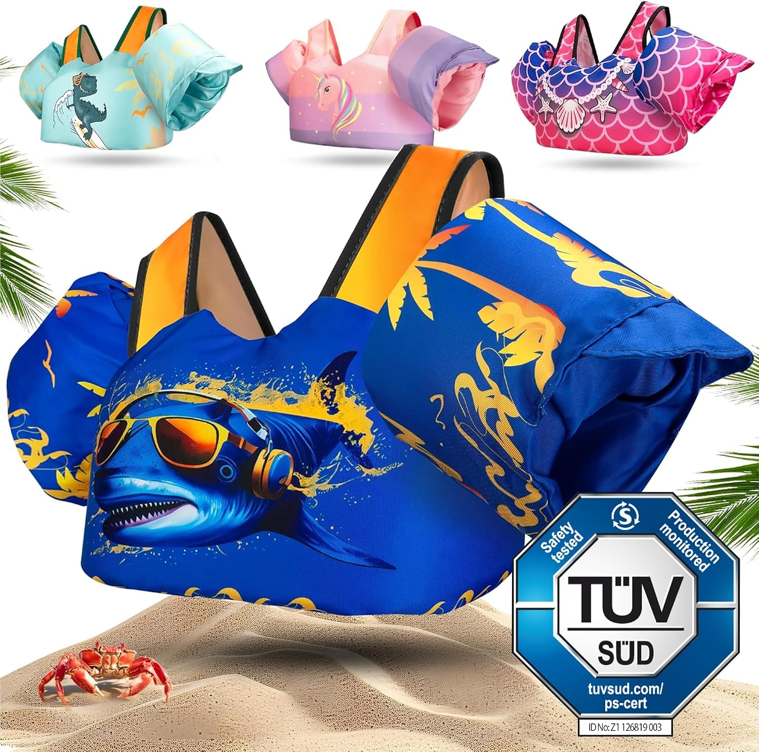 KIDVERSE Schwimmweste Kinder 3-6 Jahre bis Schwimmhilfe mit Aermel