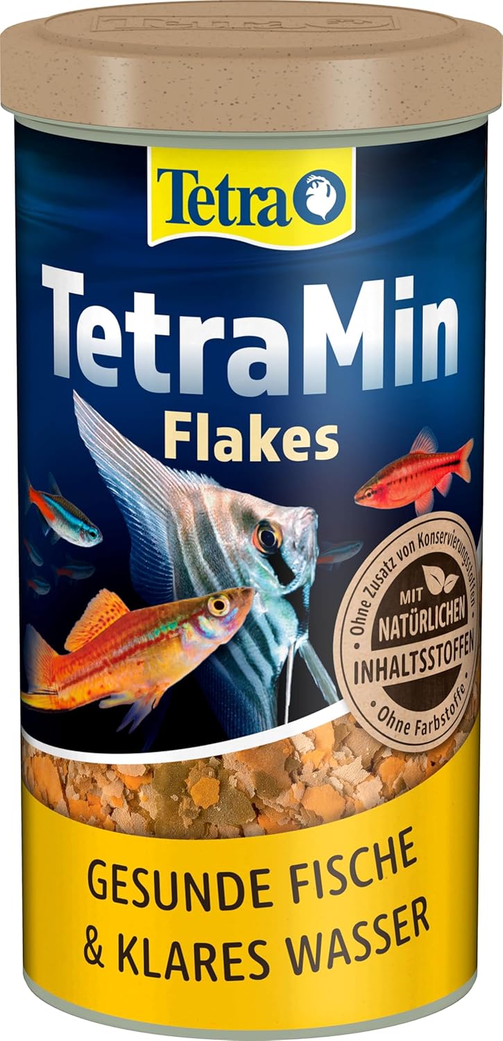 TetraMin Flockenfutter 1 L Dose - Komplettfutter fuer Zierfische