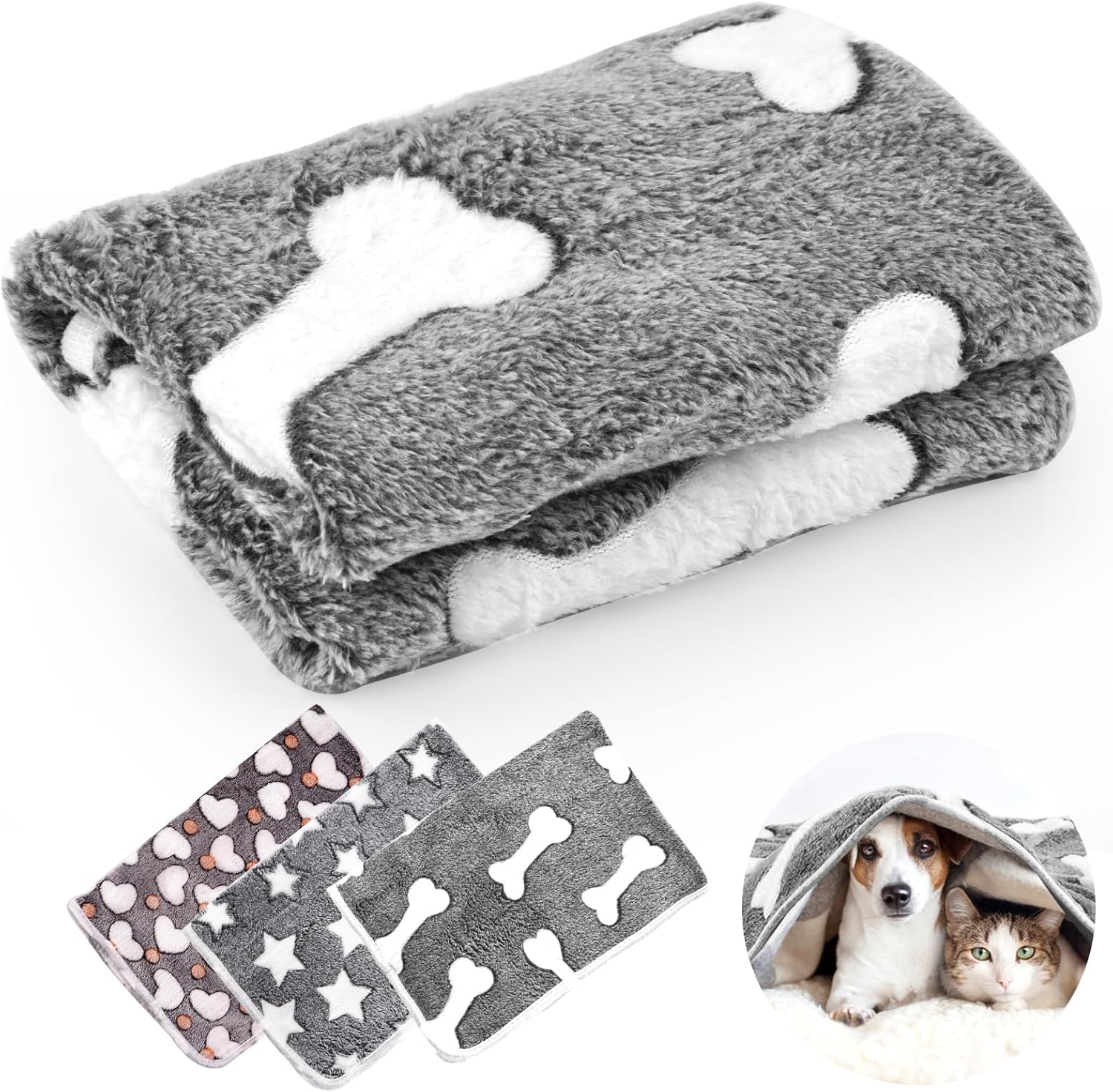 Neerow Hundedecke Fleece 60x40 cm kuschelig waschbar fuer Hunde Katzen 40cm-76cm