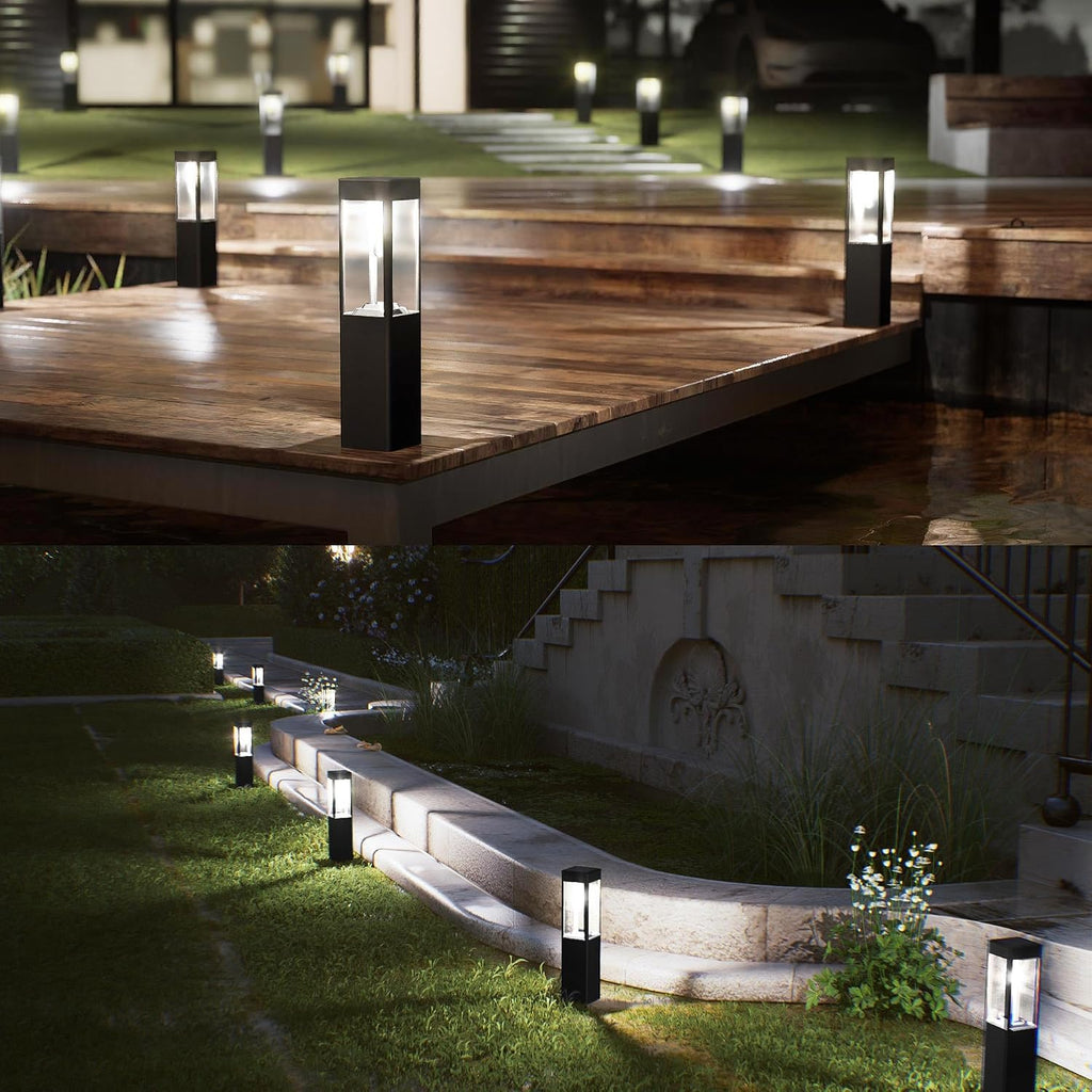 Joomer Solar-Wegeleuchten 4er Set LED warmweiss quadratisch wetterfest