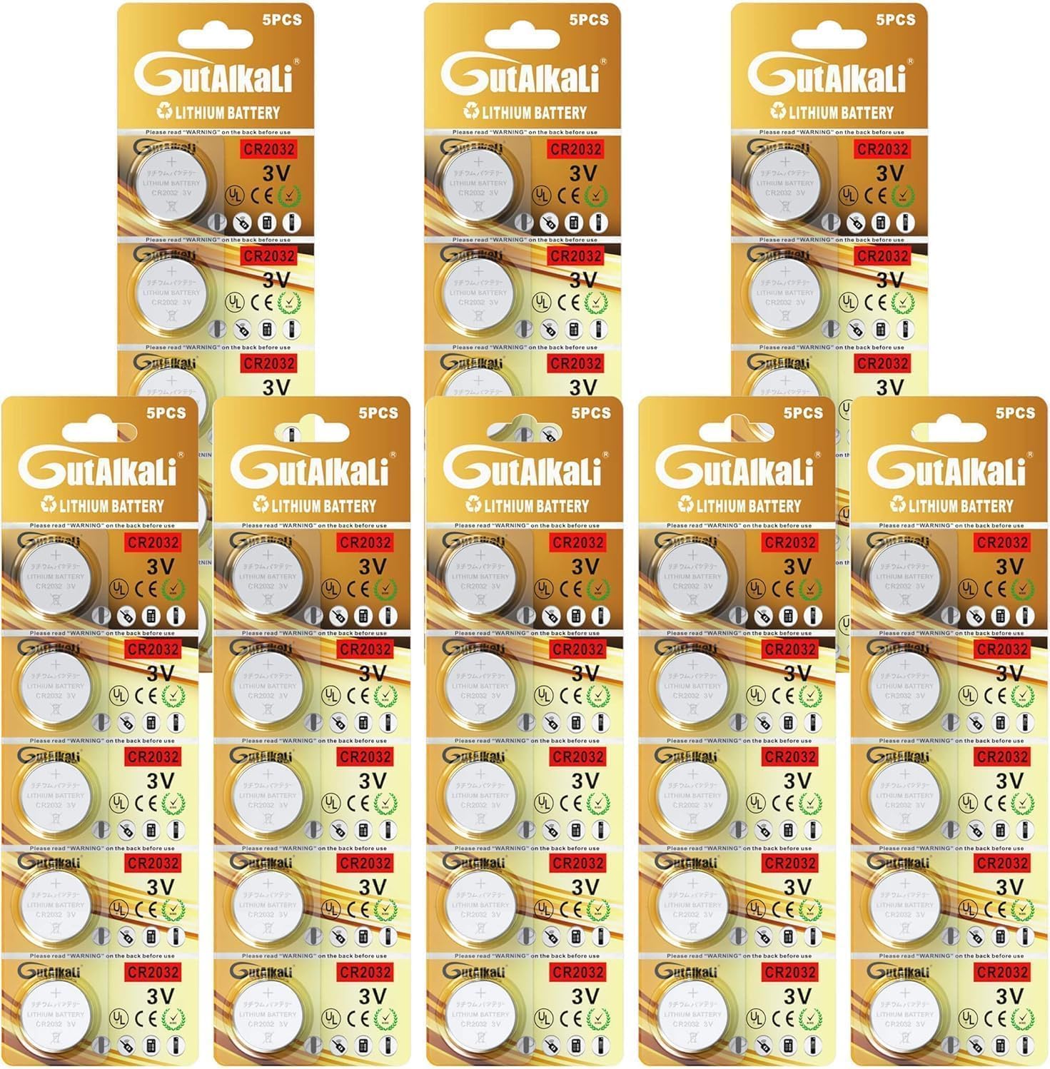 Gutalkali CR2032 20er Pack 3V Lithium Knopfzellen CR 2032