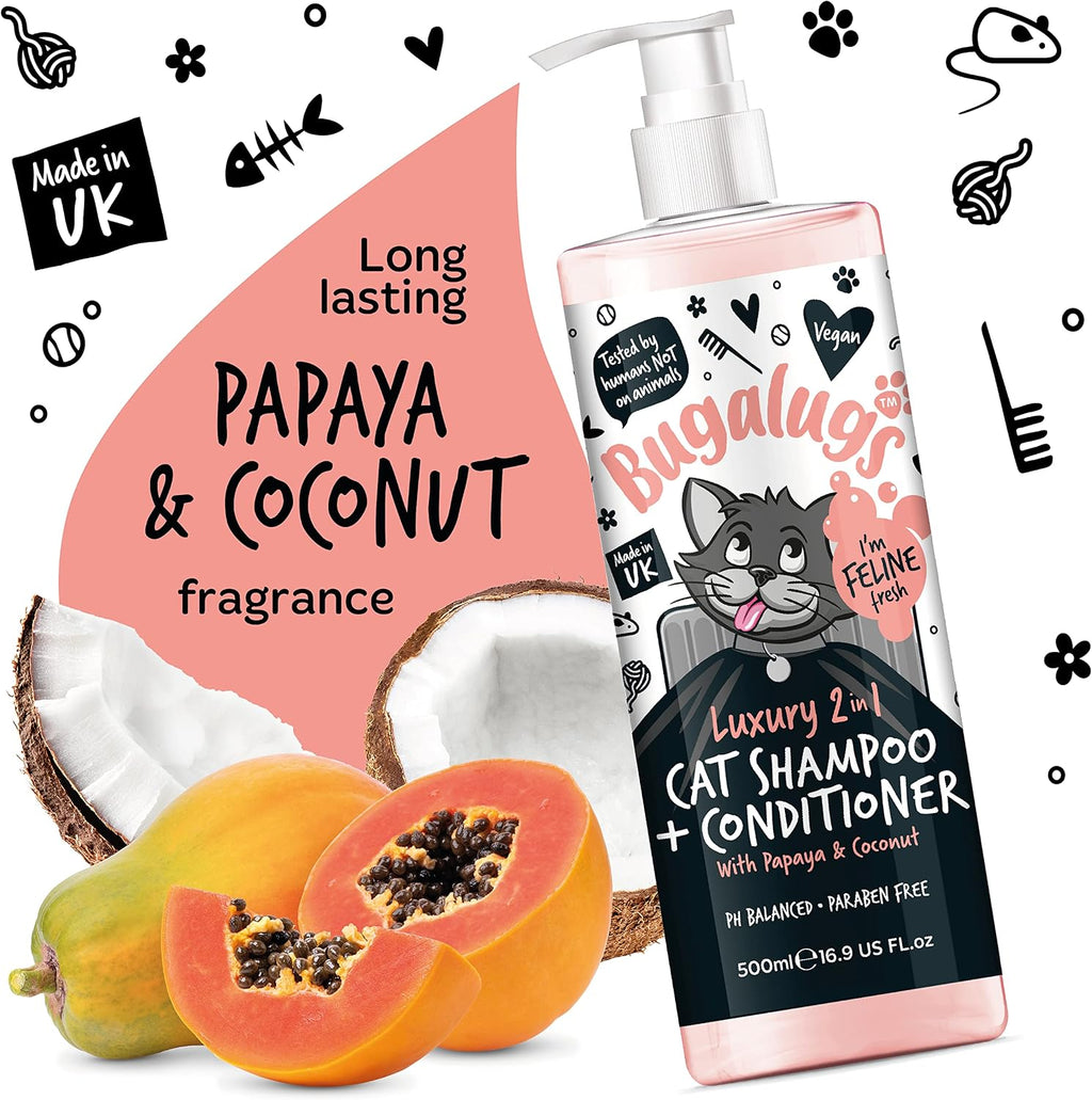 Bugalugs Katzenshampoo mit Conditioner 2in1 500 ml Pumpspender