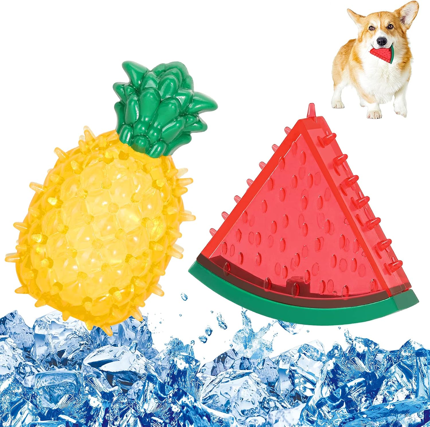Pawaboo Hundespielzeug 2er Set Kauspielzeug Sommer Kuehlspielzeug Wassermelone An