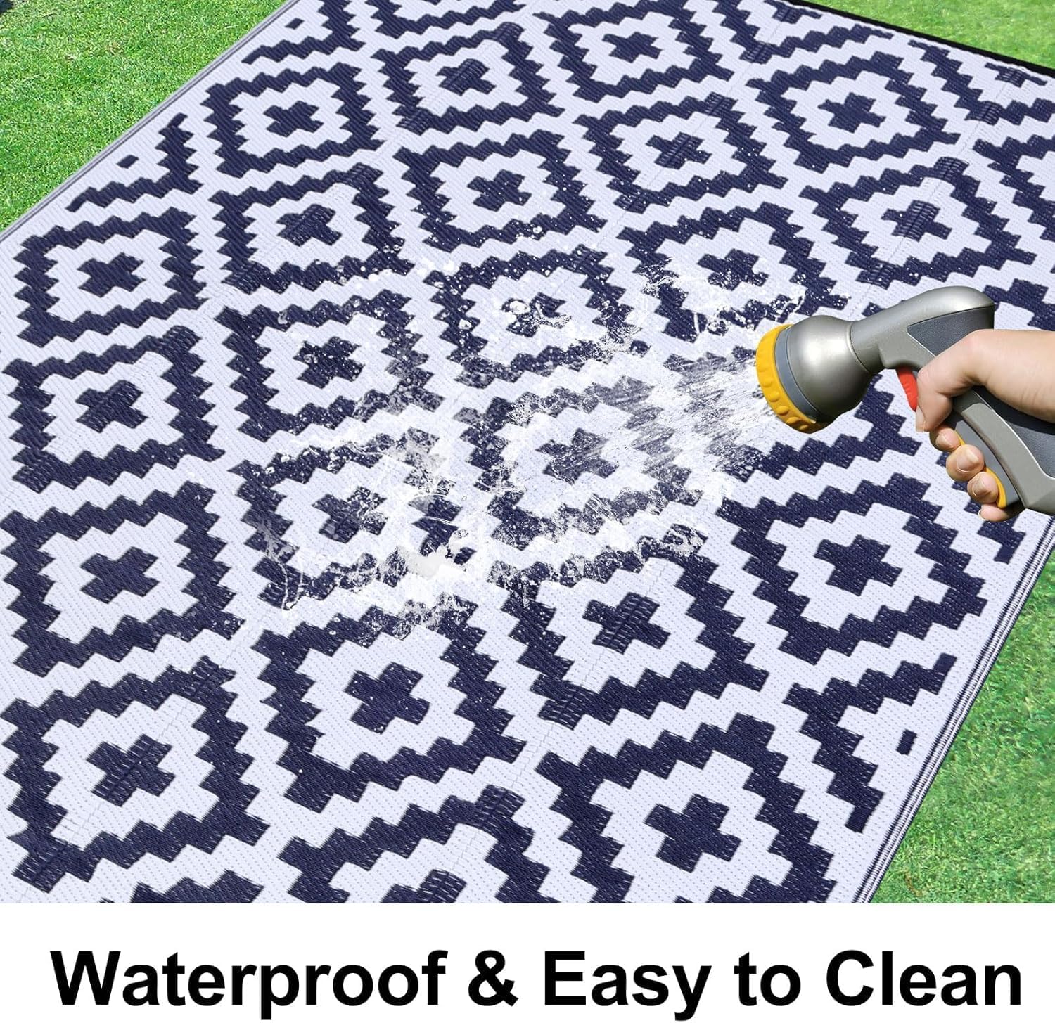 smiry Outdoor Teppich Balkon 120 x 180 cm wasserfest UV-bestaendig 180cm-360cm