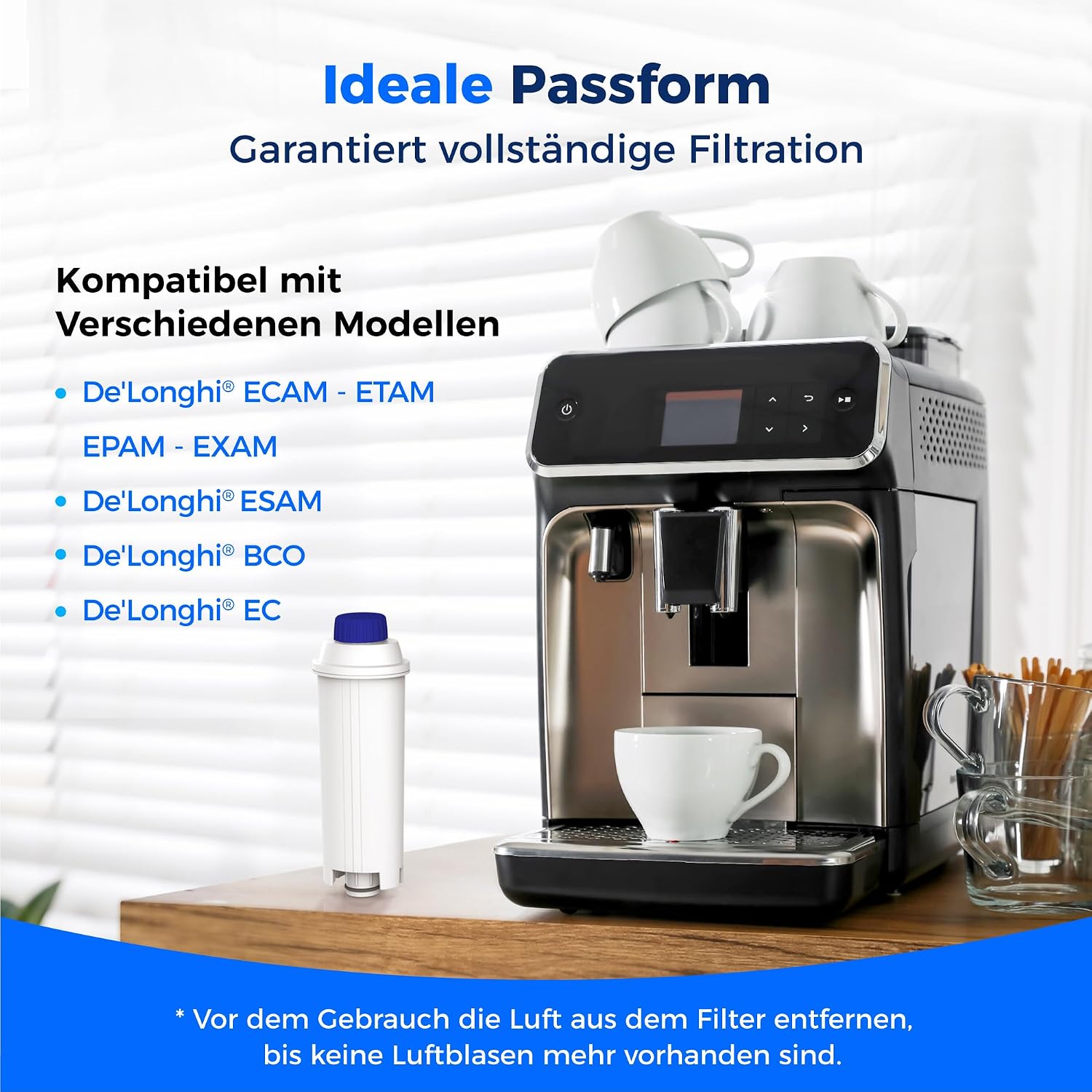 Waterdrop 6x Filterkartusche kompatibel mit De'Longhi DLSC002 Magnifica