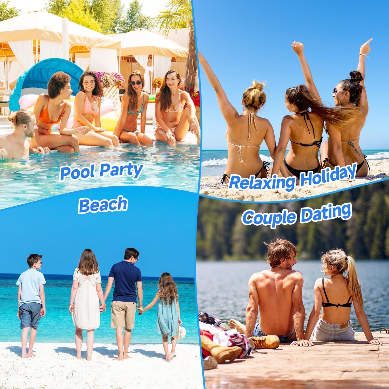 Alintor Wasserhaengematte 2er Set 4in1 Luftmatratze Pool Erwachsene Sommer