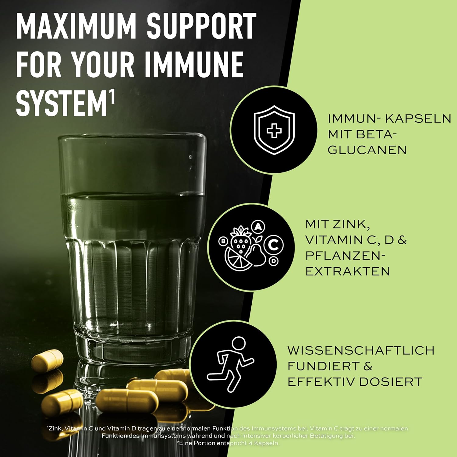 ESN Immunity Support 120 Kapseln 30 Portionen mit Pflanzenextrakten Zink Vitamin