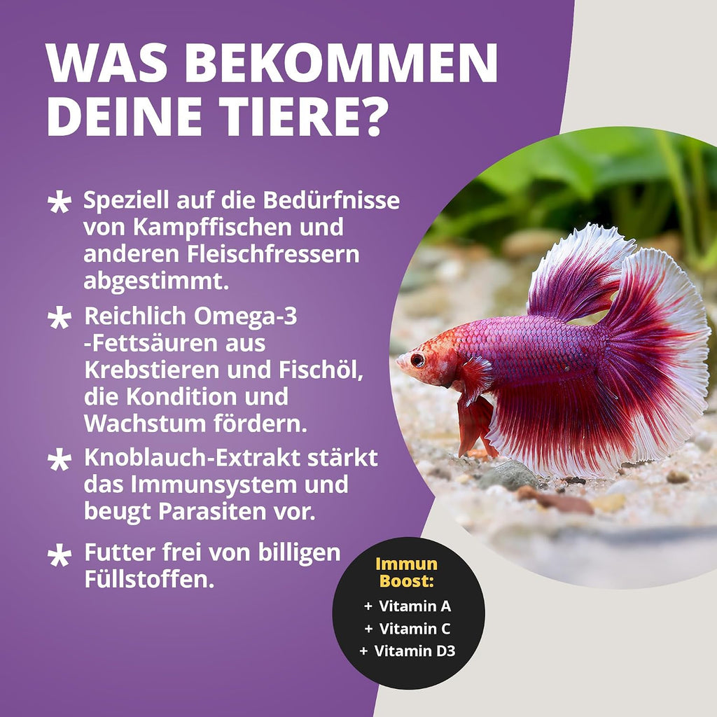 NatureHolic Bettafeed Softgranulat Fischfutter 50 ml fuer Kampffisch Betta splend