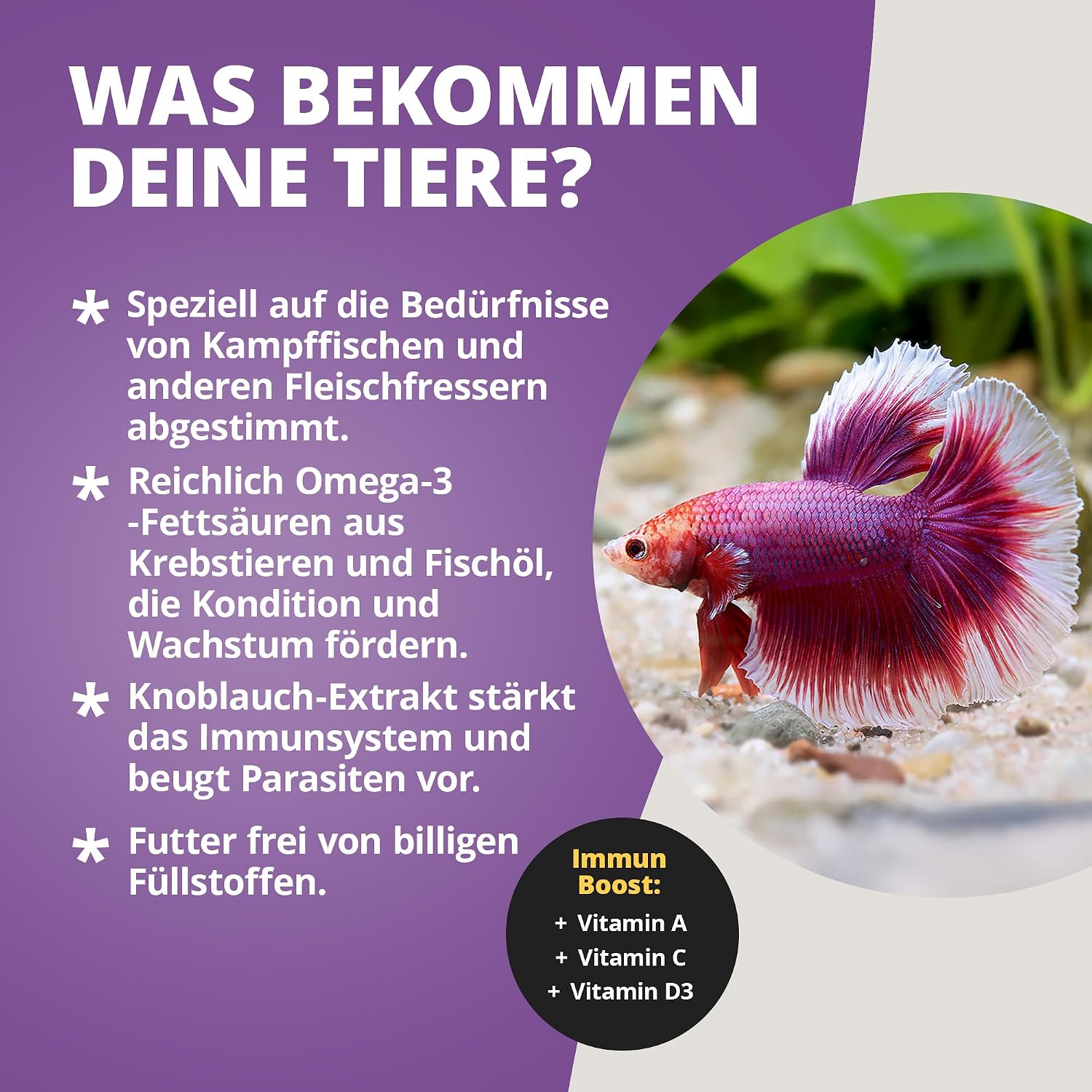 NatureHolic Bettafeed Softgranulat Fischfutter 50 ml fuer Kampffisch Betta splend