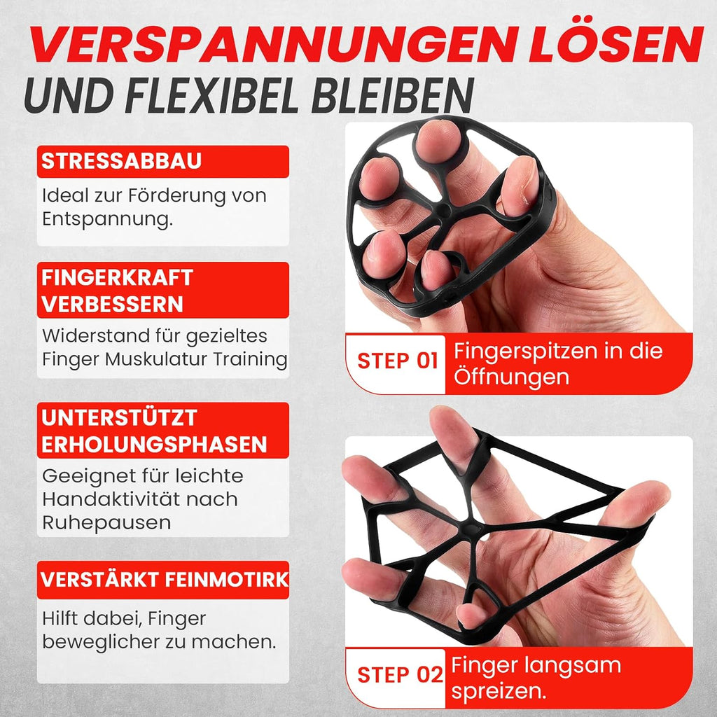 Funflex Griffkraft Trainer Set: Handtrainer Fingertrainer Fingerstrecker Unterar