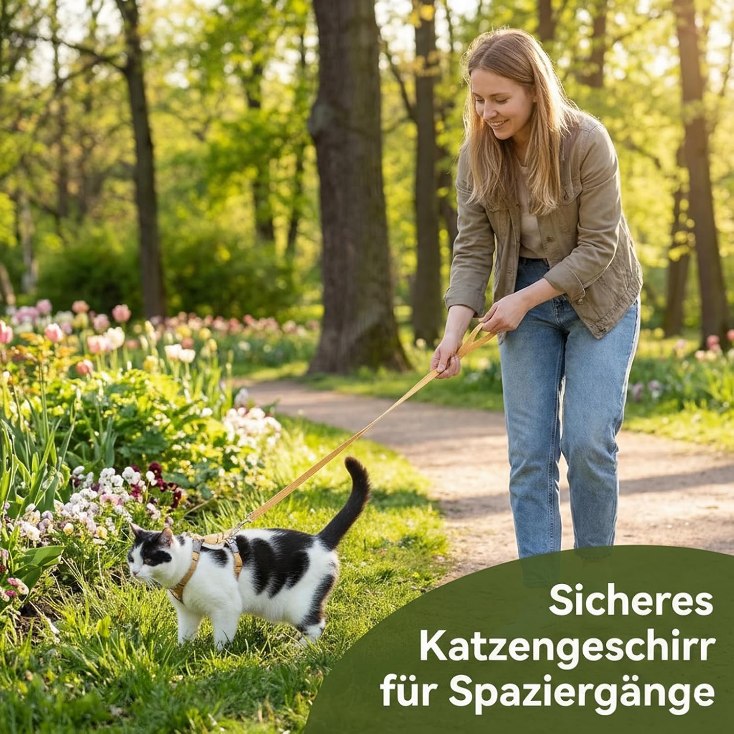 Katzengeschirr verstellbar 2er Set atmungsaktiv Softgeschirr mit Leine Brustgurt