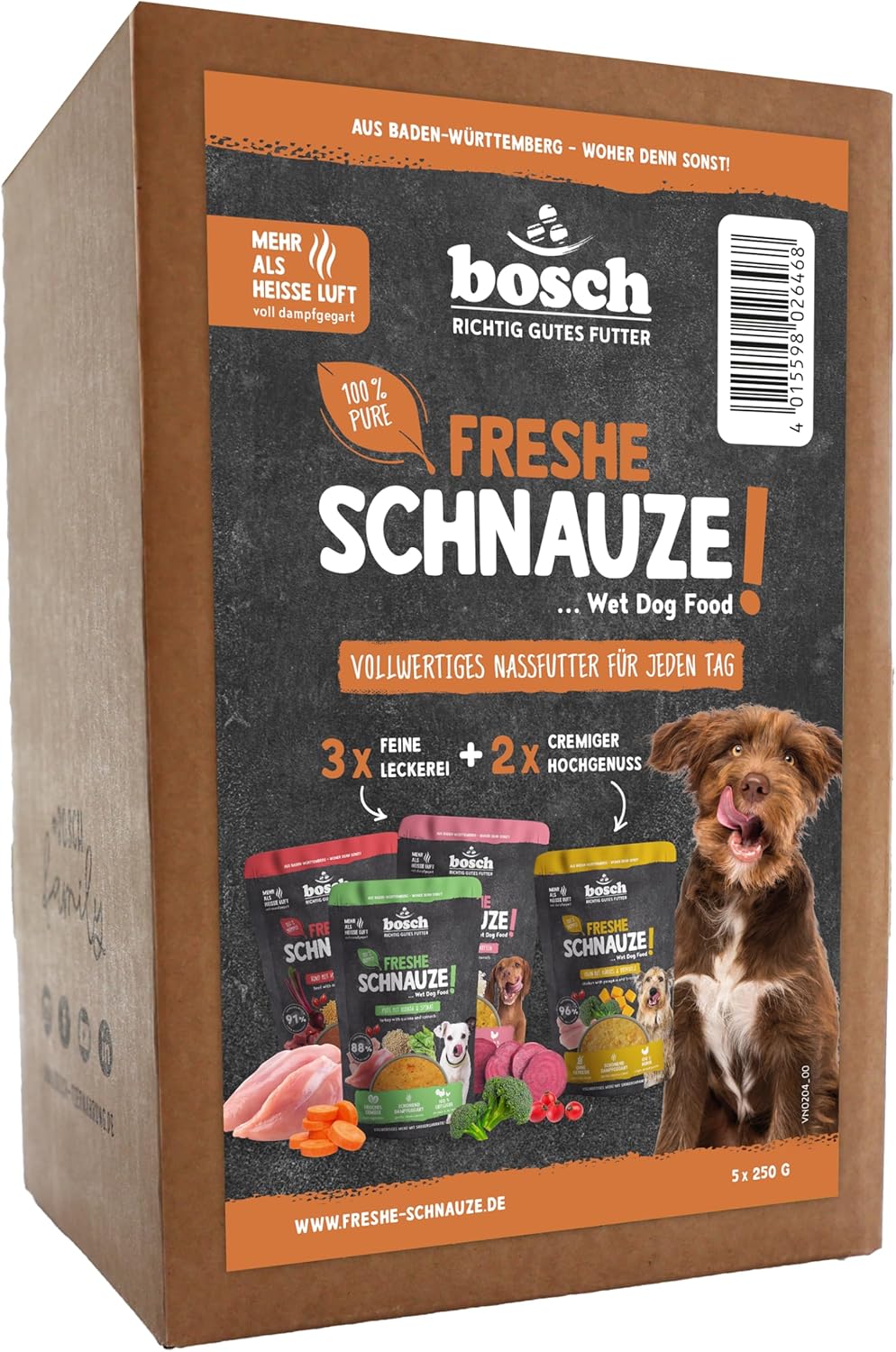 Bosch Freshe Schnauze Hundefutter Nassfutter 5x250g Mix Rind Huhn Pute