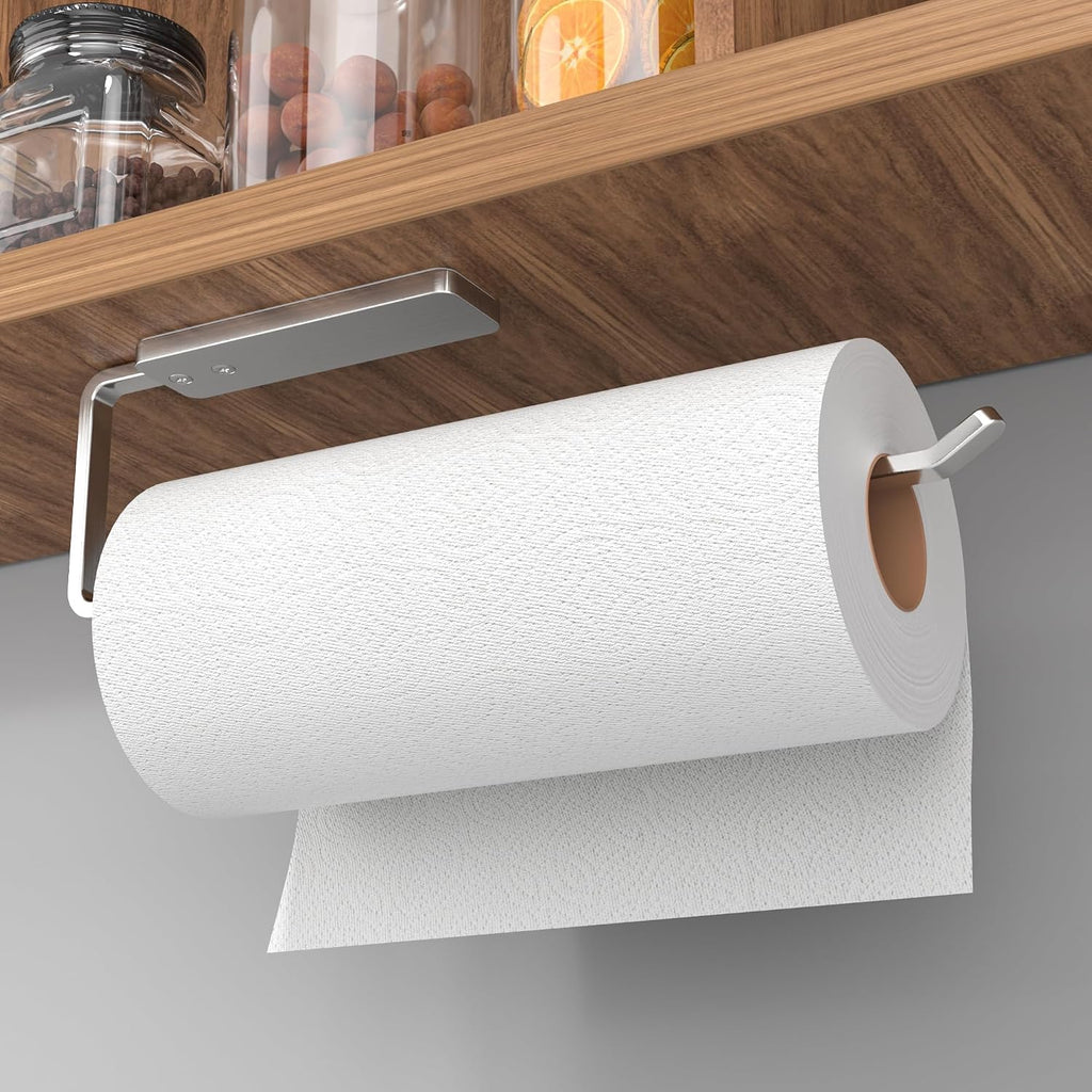 Niffgaff Kuechenrollenhalter selbstklebend 31 cm Aluminium schwarz ohne Bohren