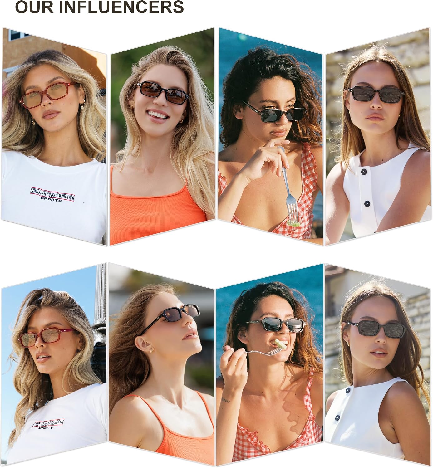 SOJOS Polarisierte Retro Sonnenbrille Damen Herren rechteckig UV400 SJ2610