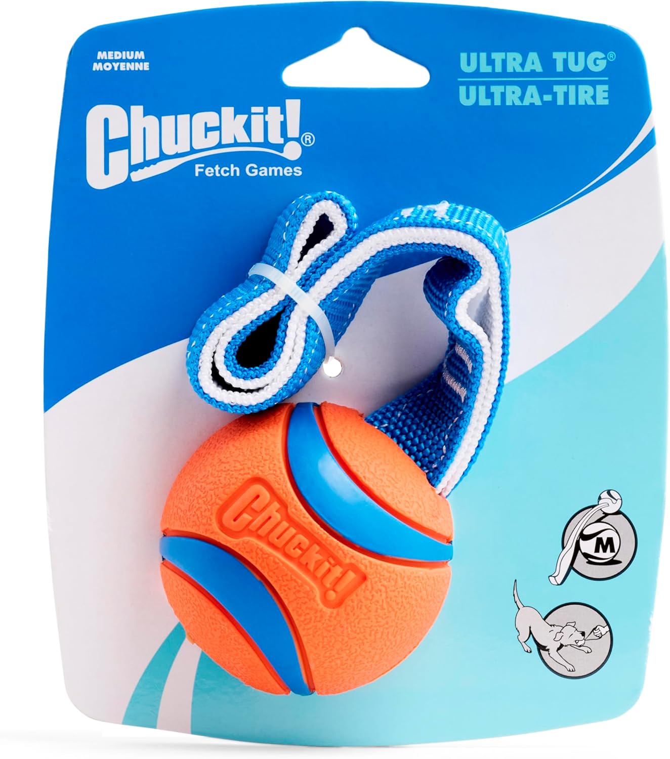 Chuckit! Ultra Tug Hundespielzeug Ball mit Zugseil Medium