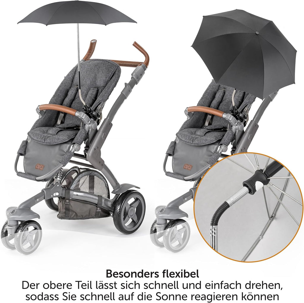 Zamboo Sonnenschirm UV50+ Kinderwagen Buggy 73 cm, flexibel, Universalhalterung
